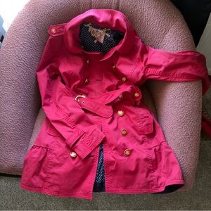 JUICY COUTURE Futzia Double Breasted Skirted Trench Coat Small